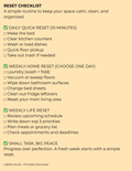 Reset Checklist